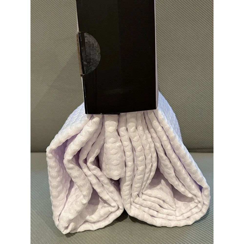 DKNY Waffle White Fabric Polyester Shower Curtain 72
